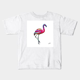 One Step At A Time Abstract Flamingo Kids T-Shirt